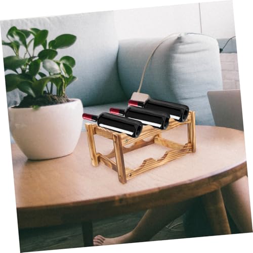 Soporte europeo de vino de madera para 1 botella miniatura 2
