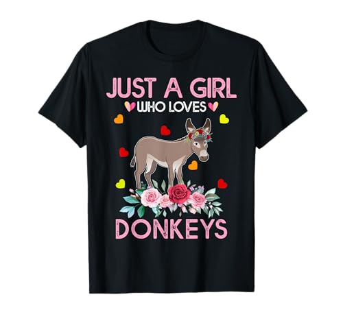 Donkey Tee for Women Kids Gift Just A Girl Who Loves Donkeys T-Shirt