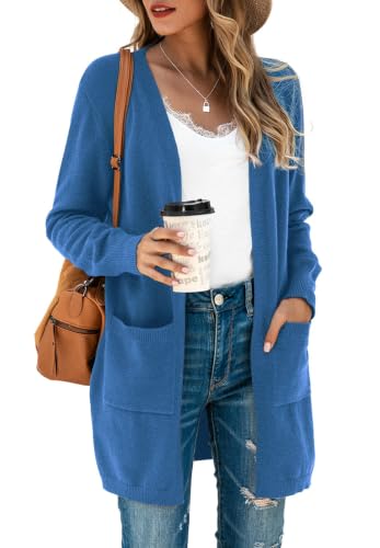 Image of TASAMO Cardigan Sweaters for Women Long Sleeve Open Front Casual Knit Fall Coat Oversized Soft Outwear with Pockets