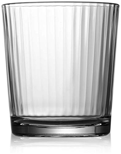 Circleware 40101 Hill Street Set Of 4-12.5 Oz Heavy Base Whiskey Glasses Drinking Glassware, Party Beverage Cups For Water, Liquor, Cocktails, Beer, Ice Tea, Juice, Gifts, 4Pc Dof, Spectrum #TOP28