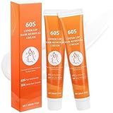 2 Pcs Facial Hair Removal Cream for Women, Gentle Upper Lip Hair Remover, Moisturizing Painless Hair Removal Cream for Face, Smooth Skin Care for All Skin Types