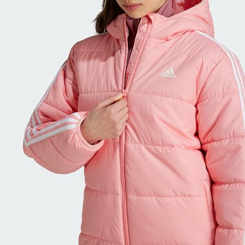 Chaqueta acolchada abrigo infantil Essentials 3 Stripes unisex con capucha 2