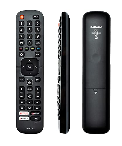 Dakana Ersatz Fernbedienung für Hisense EN2X27HS Receiver Fernseher TV Remote Control vorkonfiguriert und sofort einsatzbereit
