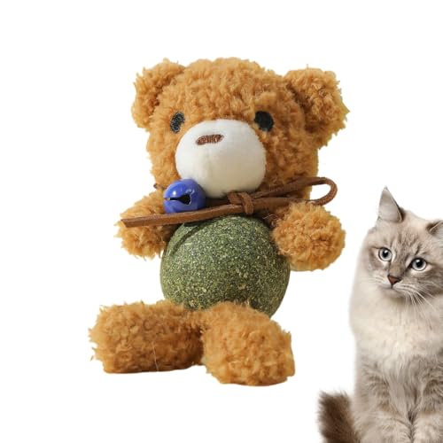 Generisch Juguete de hierba gatera para gatos – Juguete de peluche interactivo con cascabeles | Juguete sensorial para estimulación y movimiento | Lindo juguete masticable para gatitos y gatos para