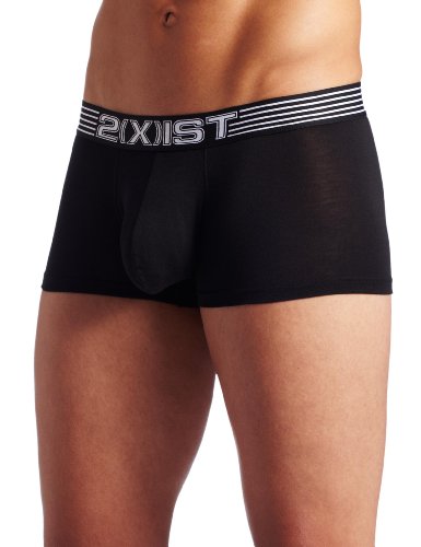 2(X)IST Men's Shapewear Maximize No Show Trunk Deep Black, Large