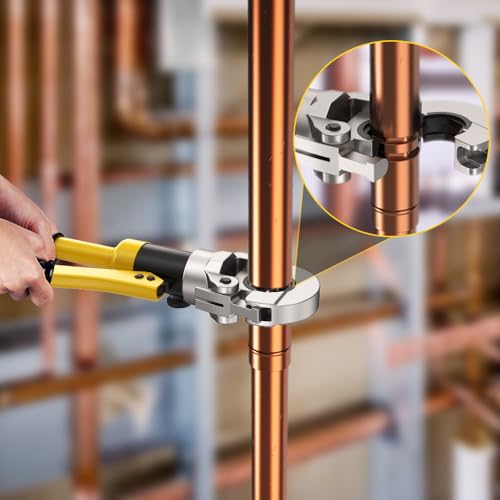 Anbull Hydraulic Copper Tube Crimping Tool,Copper Pipe Fittings Crimping and Plumbing Tool with Crimping Dies Jaw 1/2\", 3/4\", 1\"