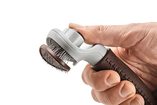 HUNTER SPA Zupfbürste selbstreinigend, für Hunde, 17,0 x 9,0 cm, M, grau / braun