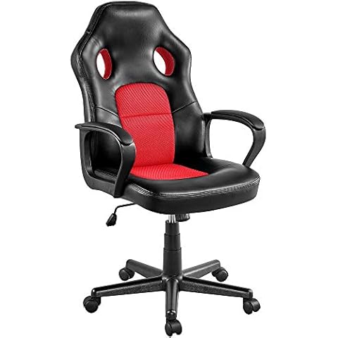 Yaheetech Bürostuhl Gaming Stuhl Racing Stuhl Drehstuhl Chefsessel Kunstleder Sportsitz Verstellbarer Arbeitsstuhl Cover