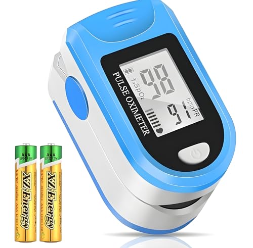 Image of MCP Fingertip Pulse Oximeter, Oxygen Saturation (SpO2) and Heart Rate Monitor with LED Display (Blue (BM1000A))