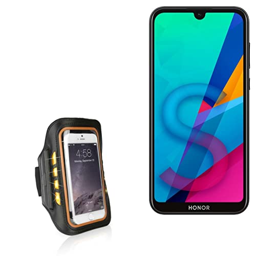 BoxWave Case Compatible with Honor 8S (Case by BoxWave) - JogBrite Sports Armband, High Visibility Safety Light LED Runners Armband for Honor 8S - Bold Orange
