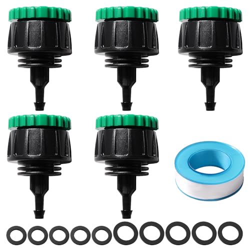 VooGenzek 5 Pezzi G1/2 G3/4 a 4/7 mm Giunto di Irrigazione Microspray, Adattatore per Tubi di Irrigazione a Goccia, Giunto Agricolo di Irrigazione, per Prati, Giardini