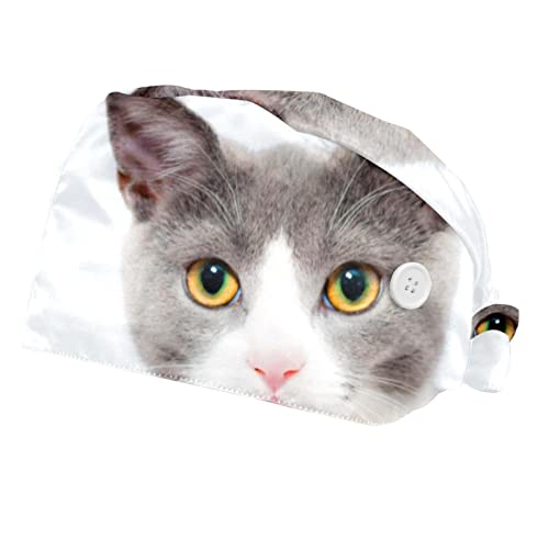 Chapeaux bouffants chat JDEZ : lot de 2 casquettes de travail ajustables mixtes