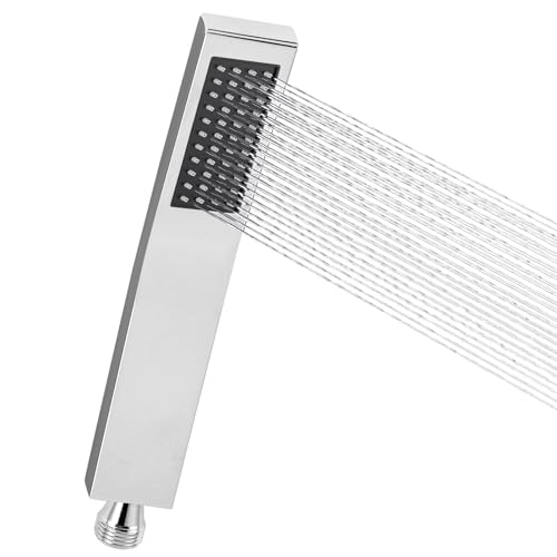 Bubuny Soffione Doccia a Mano, Universale con Ugello Autopulente in Silicone, Acciaio Inox 304, Soffione Ad Alta Pressione per Doccia a Risparmio Acqua