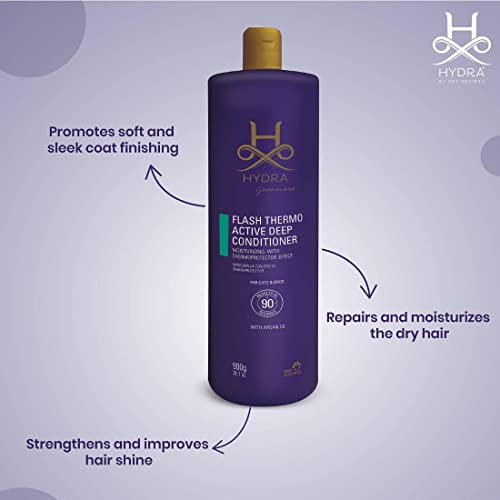 Image of Hydra Groomers Conditioner for Dogs and Cats | Easy Rinse Pet Conditioner with Grape Seed Oil & Oatmeal Extract | Enhances Shine, Softness & Coat Manageability (Flash Active Deep Conditioner)