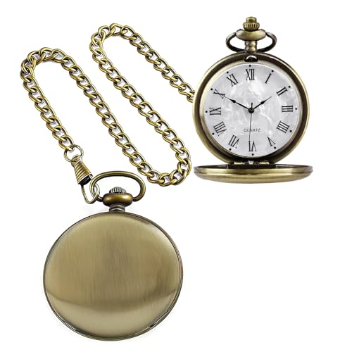 Image of Tiong Smooth Pocket Watch,Personalized Pocket Watch,Customized Watches for Men,Engraved Pocket Watches for Father's Day with Chain