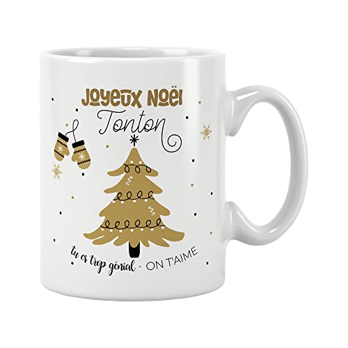 ÉNJA Création - ÉNJA Création Cadeau NOËL - Mug TONTON. Tonton/Tasse – Joyeux Noël - Cadeau fêtes de fin d'année personnalisé. Cadeau original. Céramique haute qualité 11oz - 320 ML (TONTON)