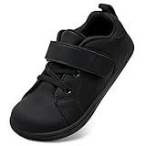 IceUnicorn Kids Barefoot Shoes Wide Boys Girls Trainers Minimalist Trail Running School Sneaker(Pure Black, 9.5 UK Child Wide)
