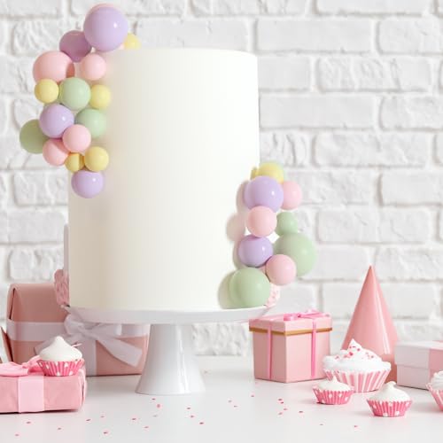 ASTARON 32 Stück Tortendeko Kugeln Cake Topper, Mini-Ballons Tortenaufleger für Hochzeit Party Babyparty Geburtstag Torte Dekorieren(Bunt)