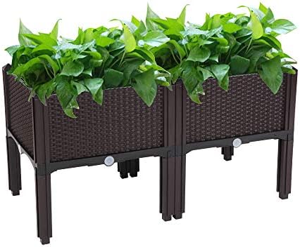 Raised Garden Beds, Planter Box, Self-Watering Plastic Planter fo...