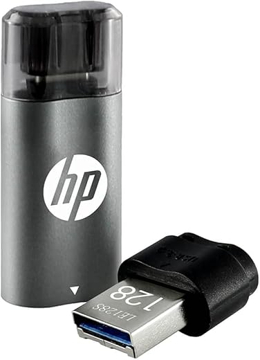 HP – HPFD5600C-128 USB Type C 128GB 3.2 Pen Drive, Grey & Black