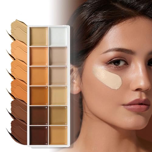 Cream Makeup 12-Color Contour Kit, Concealer for Women, Versatile Cream Cosmetics for Mature Skin, Offices Parties Weddings Travel Date Bridal, Portable Complete Face Set - Afbeelding 4