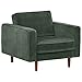 Rivet Aiden Tufted Mid-Century Modern Velvet Accent Chair, 35.4"W, Hunter Green