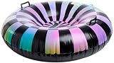 Hurley Inflatable Snow Tube Sled - 45'' Heavy-Duty Puncture Resistant PVC Sleds for Snow with Safety Grip for Kids Adults, Size 45', Spiral Sprint