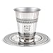 Zion Judaica Passover Seder Stainless Steel Ornate Kiddush Cup and Saucer Set Wine Blessing Ornamental Design Wine Cup Tumbler with Tray Shabbat Decor for Pesach Rosh Hashanah Bar/Bat Mitzva Judaica