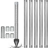 KPOUYYDS Water Well Drilling Kit, 1-1/4' Sand Point Water Well Drilling Kit with 60 Gauge Mesh Screen, 36-Inch Stainless Steel Drive Point, Galvanized Pipes and Drive Coupling 5+1kit