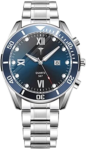 Teconni Watch for Men-Waterproof Business Mens Watches with Silver Steel Strap, Analog Watch Dial Display- Sleek and Sophisticated Modern Men’s Watch- Perfect Accessory for Any Occasion