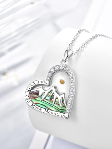 Mustard Seed Heart Necklace for Women 925 Sterling Silver Your Faith Can Move Mountains Pendant Necklaces Christian Faith Jewelry Inspirational Gifts2