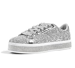 LUCKY STEP Women's Platform Glitter Sneakers