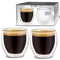 Creano doppelwandige Espressotassen, 2er-Set 100ml, Mokkatassen, Thermo-Gläser mit Schwebe-Effekt – Ansicht 1