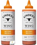 Kinders Buttery Buffalo Wing Sauce & Dip is Gluten Free, Non GMO, No Added MSG| Vegan & Keto Friendly Kinder’s Sauce and BPA Free. Great for Wings, Chicken, Beef, Pork, Seafood, Noodle Recipes, and More…Bundled with BETRULIGHT Fridge Decal (23.5 oz. each) – Pack of 2