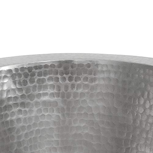 Premier Copper Products Br12En2 12-Inch Round Hammered Copper Bar Sink W/ 2-Inch Drain Size In Nickel #TOP2