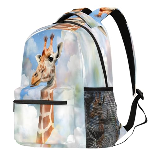Sac à dos de voyage grand volume imprimé girafes aux finitions soignées