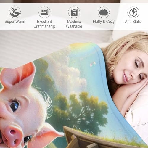 Manta de cerdo de franela suave para cama y sofa de 130x150 cm 6
