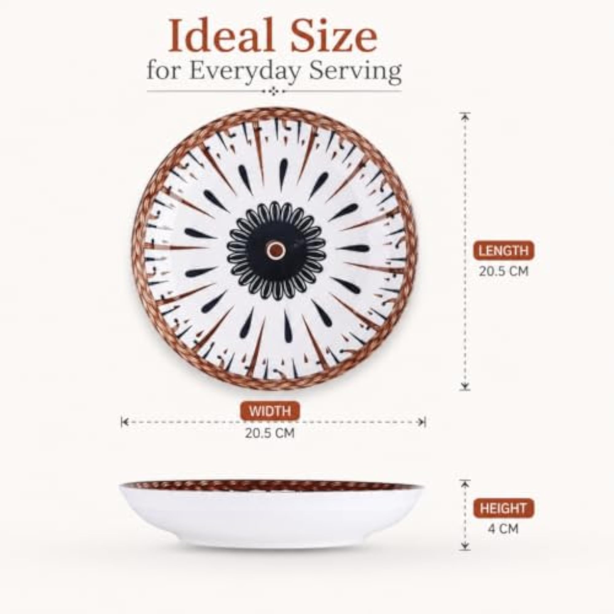 Modern Floral Design Serving Plate, Elegant Tableware