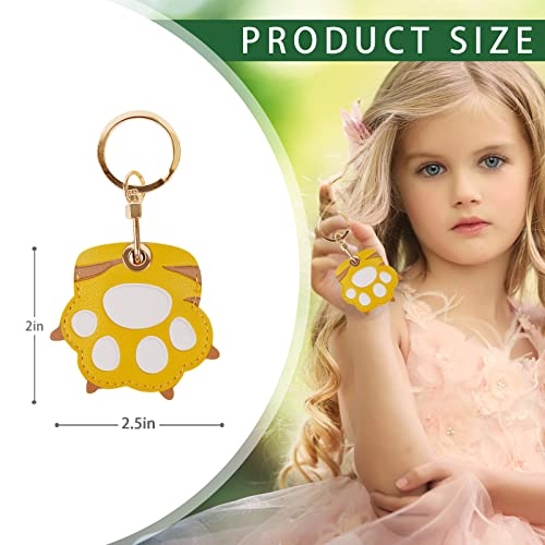 Image of Leather Keychain Case Holder Compatible with Apple AirTag, GPS Airtag Keychain Finder Tracker with Key Ring, Anti-Scratch Protective Air Tag Cover | Leather