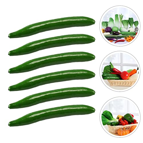 Zerodeko 6 Pcs Artificial Cucumber Foam, Lifelike Vegetable Fake Food Model, Fake Food Cucumber Table Decoration, Fake Vegetable Props For Home Kitchen Restaurant Show Christmas Party Decor #TOP1
