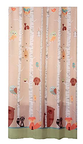 Saturday Knight Limited Forest Friends 70? x 72? Fabric Shower Curtain Unisex Kids Bathroom Décor Woods