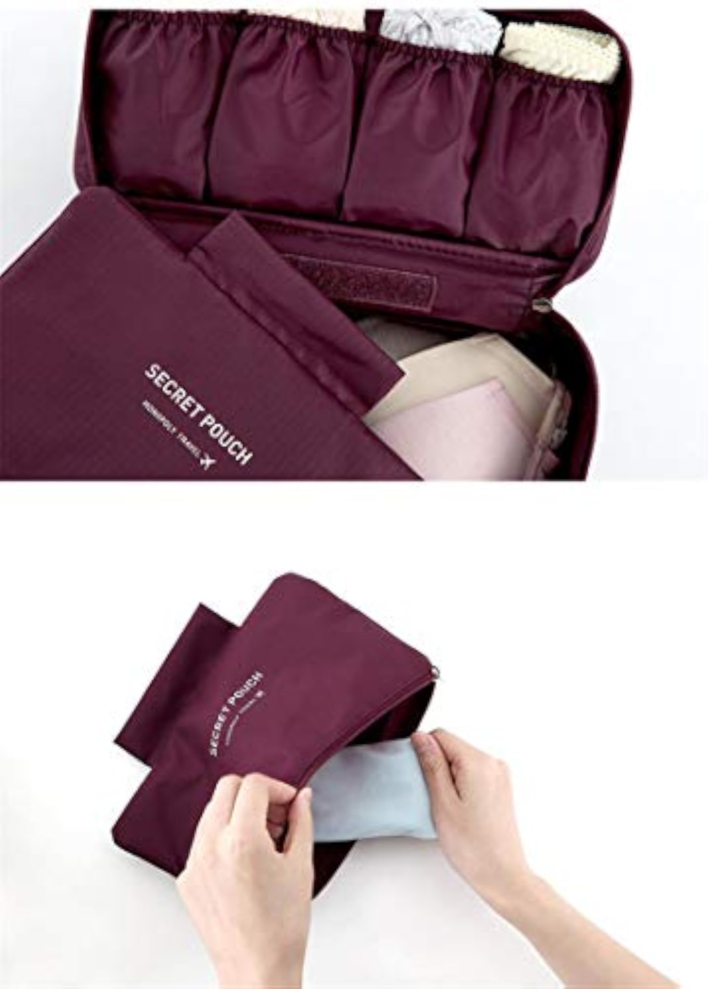 Underwear Storage Box with Handle Cover, Travel Fabric Bag