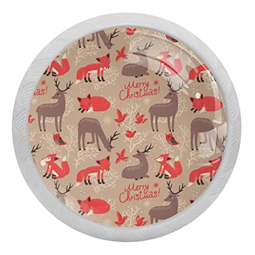 Boutons de tiroir en verre 35mm lot de 4 renard pour commode
