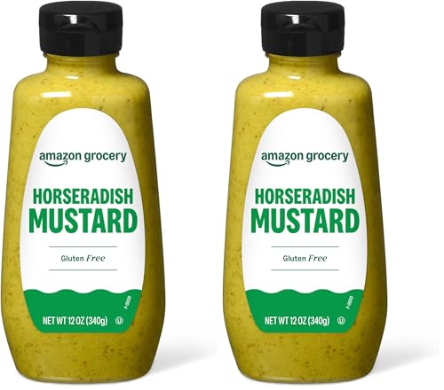 Image of Amazon Brand - Happy Belly Horseradish Mustard, Kosher, 12 ounce (Pack of 2)