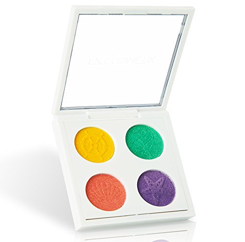 TZ COSMETIX - Santorini 4 Colors Eyeshadow Palette - Shimmer Diamond Duochrome Highlight Featured colors Eye Shadow Cosmetics Kit stln-4