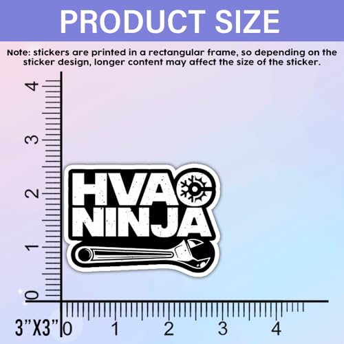 Image of SODAVA 3Pcs HVAC Tech Stickers, Black Vinyl, Glossy, Cartoon, Funny HVAC Tech, Removable, Waterproof, Bumper Stickers
