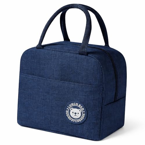 Lancheira Térmica Fitness Reutilizável à Prova de Vazamentos – Bolsa para Marmita, Academia e Trabalho, Isolamento Térmico, Portátil e Lavável (Azul)