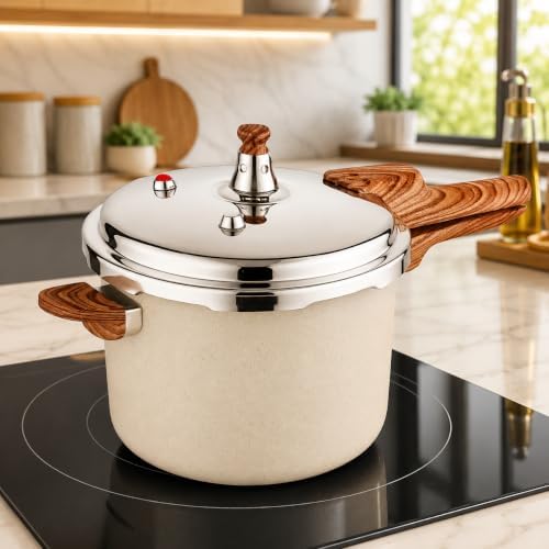 Panela de Pressão 4,2L com Revestimento Cerâmico Antiaderente, Fu...