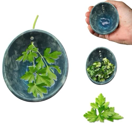 Pottery Herb Stripper Bowl – 4-Slot Herb Stripper for Kale,
