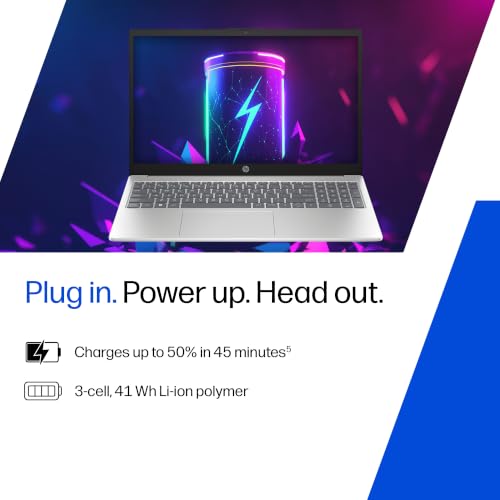 Image of HP 15, Intel Core 5 120U (14th Gen) 8GB DDR4, 512GB SSD, FHD, Anti-Glare, Micro-Edge, 15.6'' /39.6cm, Win11, M365(1yr)* Offic24, Silver,1.65kg, fd1444TU /fd1654tu, FHD Camera w /Shutter, Backlit Laptop